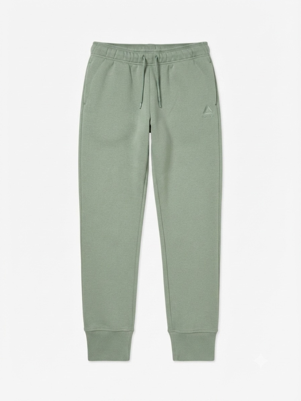 Reebok Sage Green Fleece Joggers Sweatpants Cinch Cuffs Drawstring XS